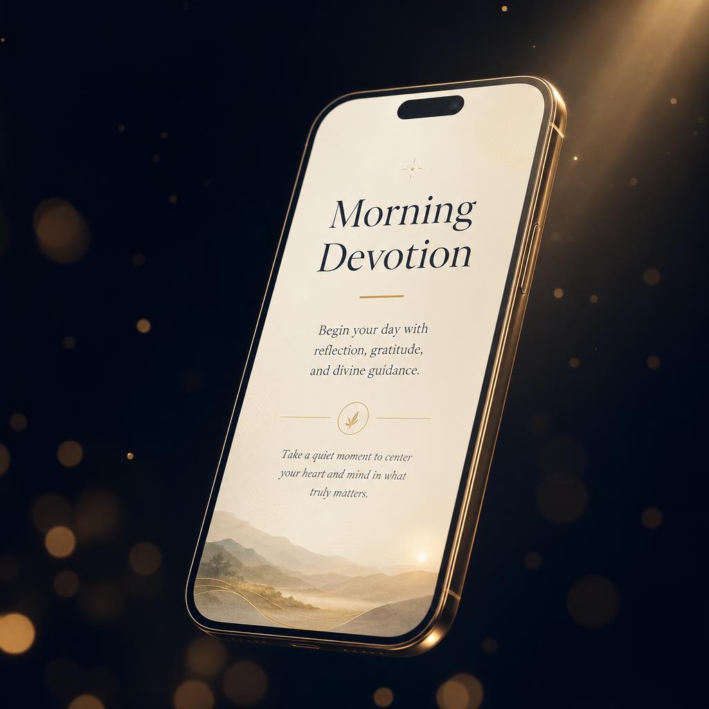 180 Coach app showing a Morning Devotion screen on a premium phone
